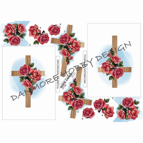 3D Kors med roser